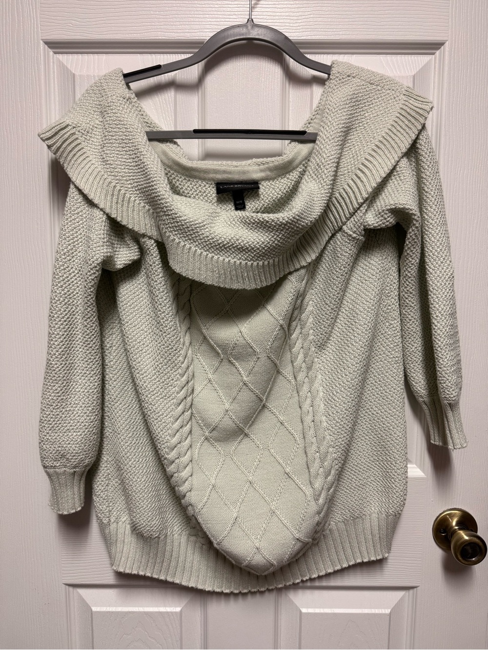 Off-Shoulder Cable Knit Women's Sweater
